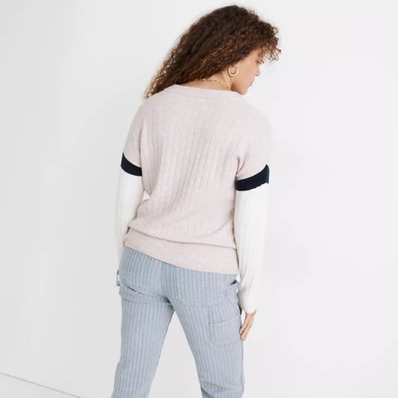 Madewell Striped Bowden Henley Sweater in Coziest Yarn NWT - Picture 4 of 8